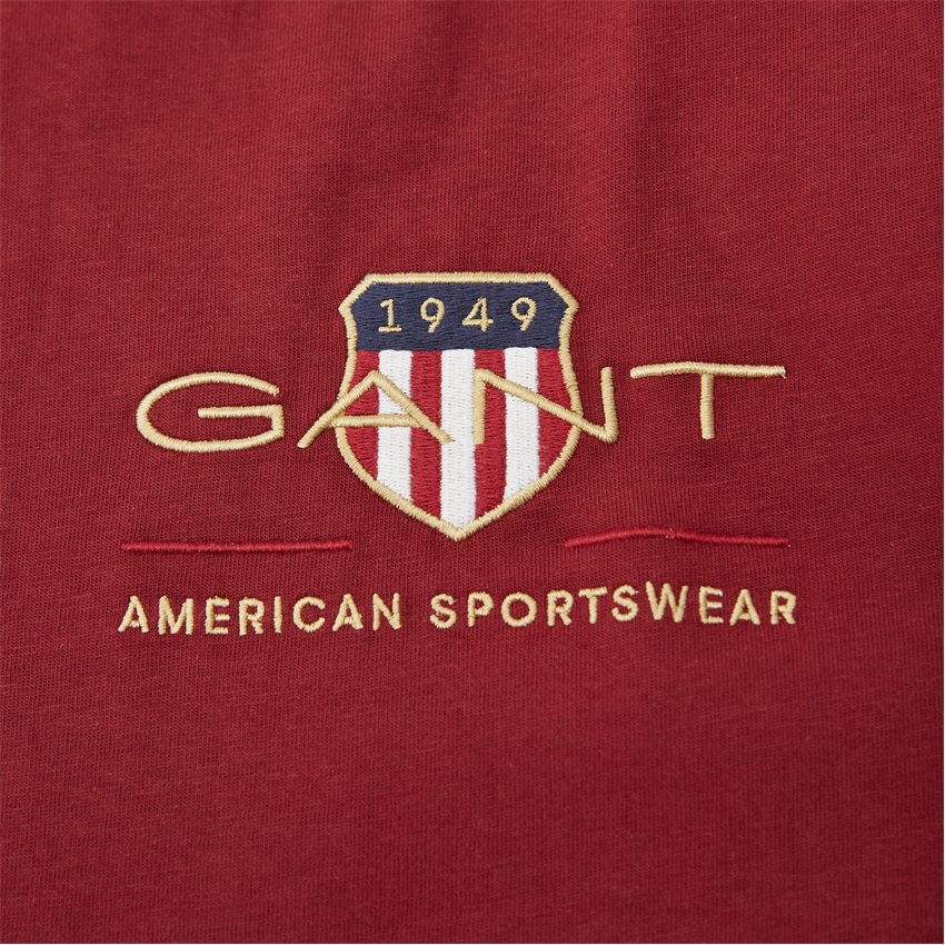 Gant T-shirts ARCHIVE SHIELD EMB SS T-SHIRT 2003081 PLUMPED RED